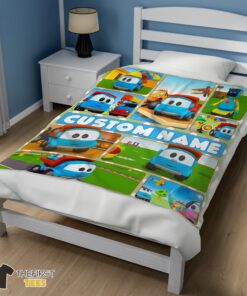 Original Cartoon Leo The Truck With Friends Blanket Fleece Throw Customized Blanket - Image 3