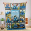 Original Cartoon Little Blue Truck Cute Blanket Fleece Customized Blanket