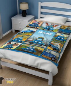Original Cartoon Little Blue Truck Cute Blanket Fleece Customized Blanket - Image 3
