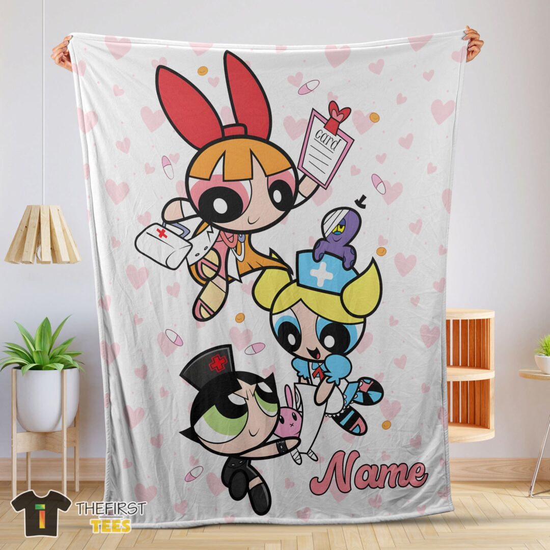 original-cartoon-network-the-powerpuff-girls-nurse-blanket-fleece-customized-blanket-mk-01 Original Cartoon Network The Powerpuff Girls Nurse Blanket Fleece Customized Blanket