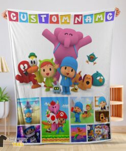 Original Cartoon Pocoyo Lovely Birthday Party Cute Blanket Fleece Customized Blanket
