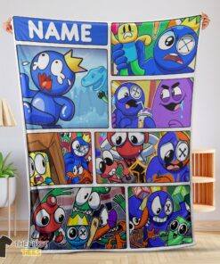 Original Cartoon Rainbow Friends Roblox Blanket Fleece Customized Blanket