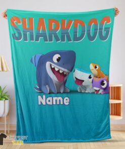 Original Cartoon Sharkdog Fintastic Halloween Blanket Fleece Customized Blanket