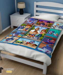Original Cartoon Sharkdog With Family Blanket Fleece Customized Blanket - Image 3