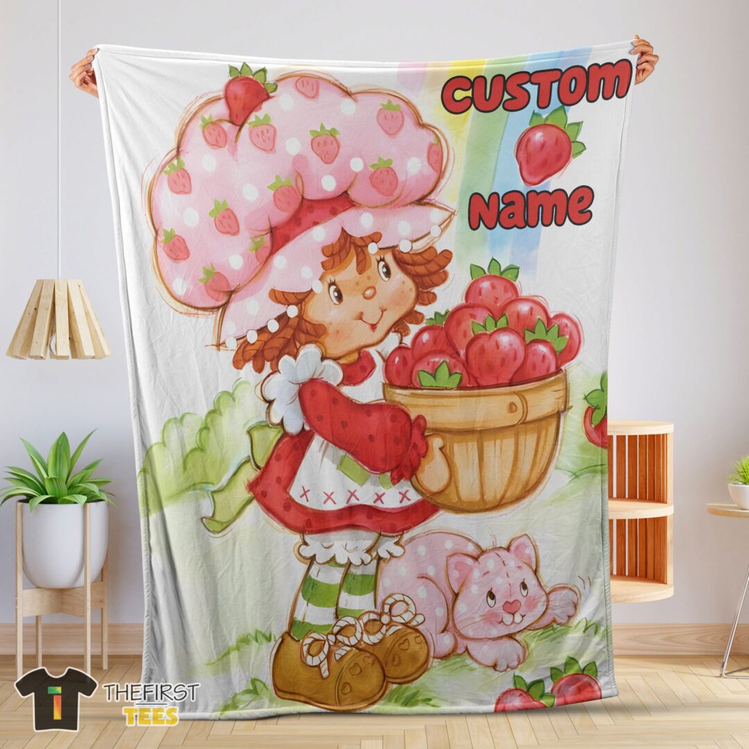 original-cartoon-strawberry-shortcake-blanket-customize-blanket-mk-01-1 Original Cartoon Strawberry Shortcake Blanket Customize Blanket