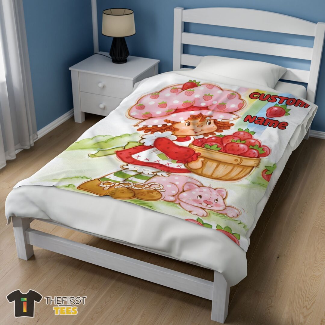 original-cartoon-strawberry-shortcake-blanket-customize-blanket-mk-02 Original Cartoon Strawberry Shortcake Blanket Customize Blanket - Image 3