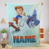 Original Catoon Sharkdog Sharkdog And Max Skateboarding Blanket Fleece Customized Blanket