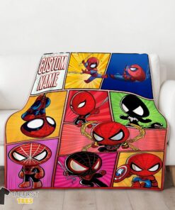Original Chibi Spider Man Characters Collage Blanket Fleece Customized Blanket - Image 3