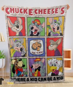 Original Chuck E. Cheese's Where A Kid Can Be A Kid Blanket Fleece