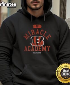 Original Cincinnati Bengals NFL Miracle Academy Nahmias hoodie in black, featuring team logo and stylish design.
