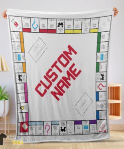 Original Classic Monopoly Board Game Blanket Fleece Customized Blanket