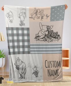 Original Classic Winnie The Pooh & Friends Sketch Blanket Fleece Customized Blanket