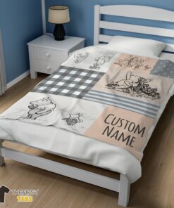 Original Classic Winnie The Pooh & Friends Sketch Blanket Fleece Customized Blanket - Image 3