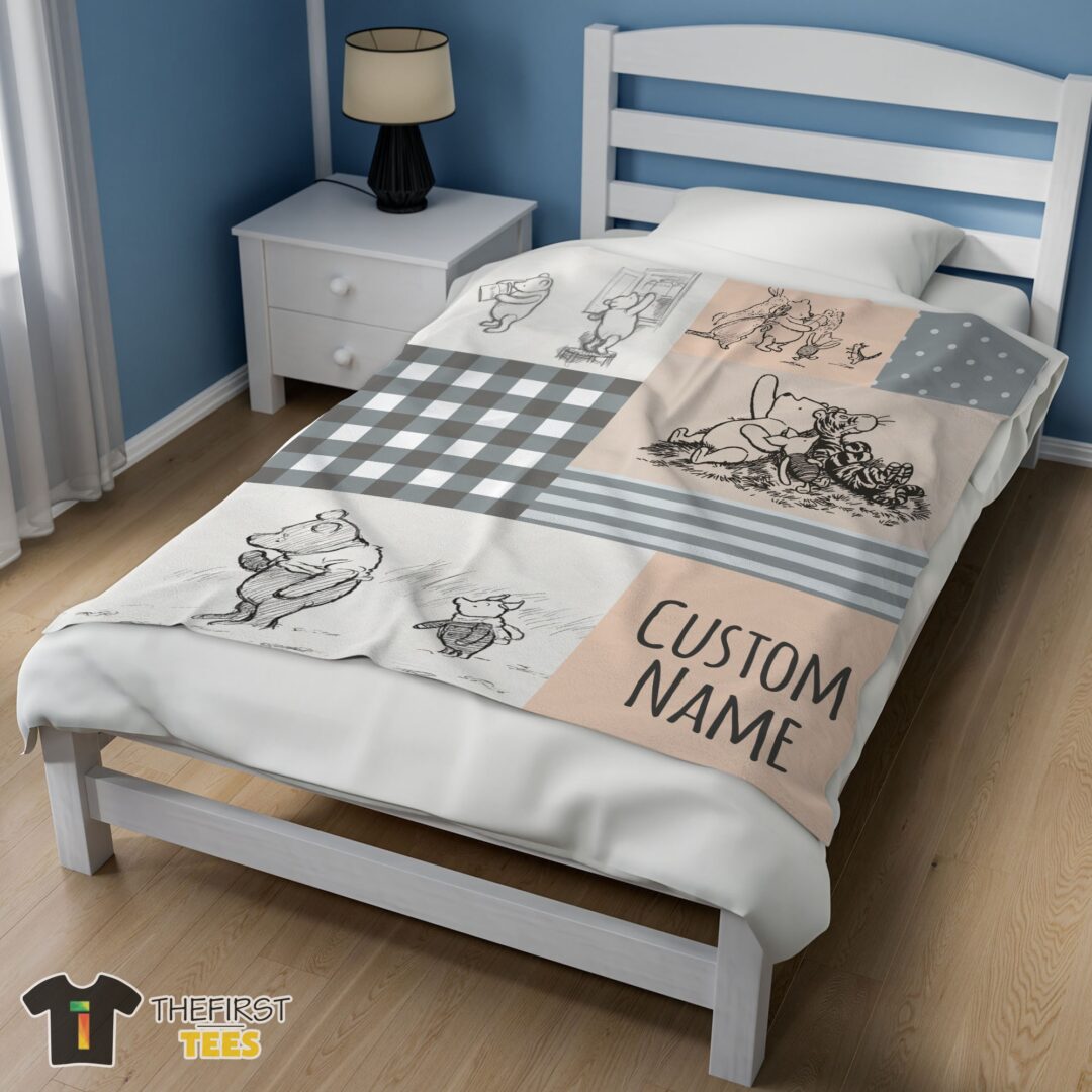 original-classic-winnie-the-pooh-friends-sketch-blanket-fleece-customized-blanket-mk-02 Original Classic Winnie The Pooh & Friends Sketch Blanket Fleece Customized Blanket - Image 3