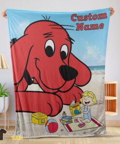 Original Clifford's Puppy Days Emily Elizabeth Beach Blanket Fleece Customized Blanket