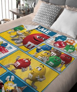 Original Colorful Candy M&M’s Character Collage Blanket Fleece Customized Blanket - Image 4
