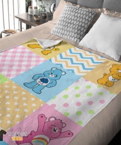 Original Colorful Care Bears Patchwork Blanket Fleece Customized Blanket - Image 4