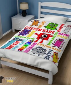 Original Colorful Number Blocks Blanket Fleece Customized Blanket - Image 3