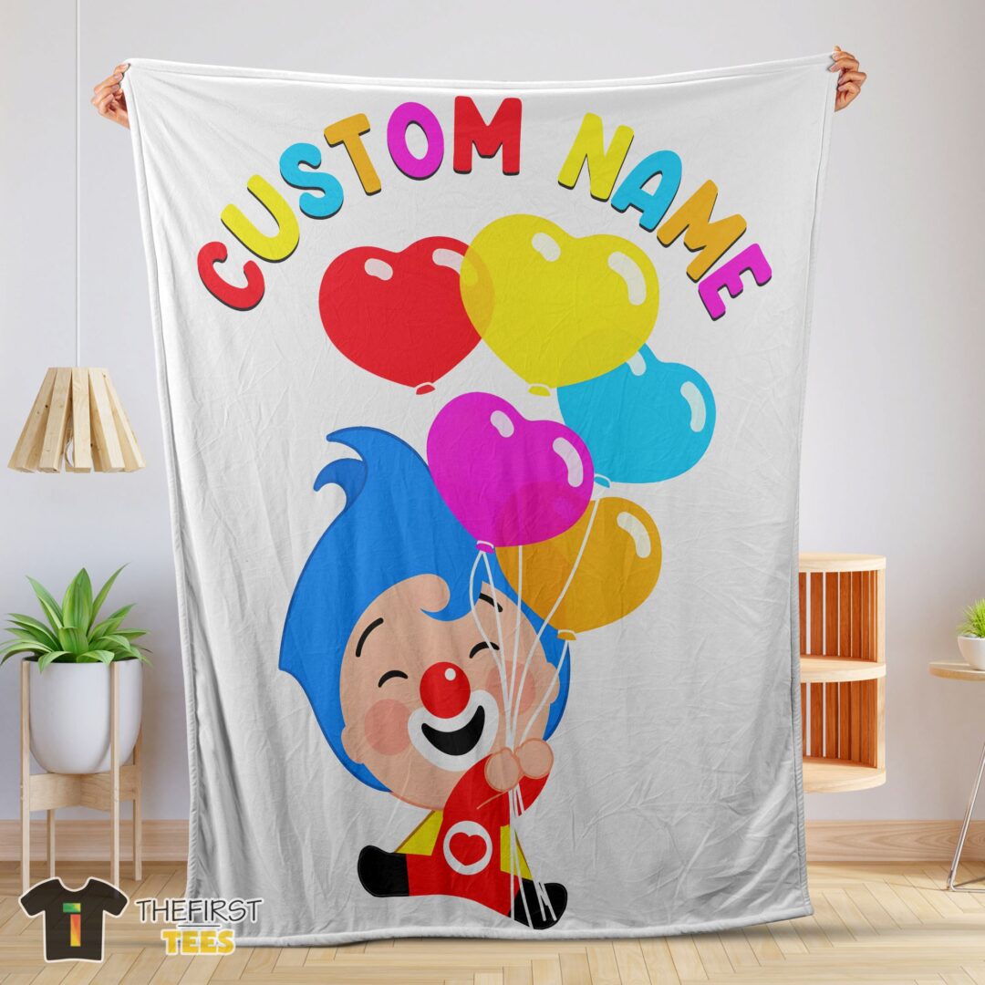 original-colorful-plim-plim-cheerful-clown-balloons-blanket-fleece-customized-blanket-mk-01 Original Colorful Plim Plim Cheerful Clown Balloons Blanket Fleece Customized Blanket