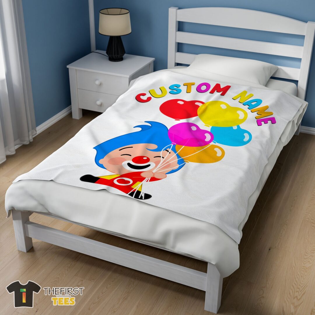 original-colorful-plim-plim-cheerful-clown-balloons-blanket-fleece-customized-blanket-mk-02 Original Colorful Plim Plim Cheerful Clown Balloons Blanket Fleece Customized Blanket - Image 3