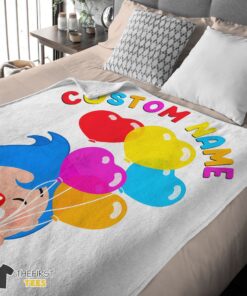 Original Colorful Plim Plim Cheerful Clown Balloons Blanket Fleece Customized Blanket - Image 4
