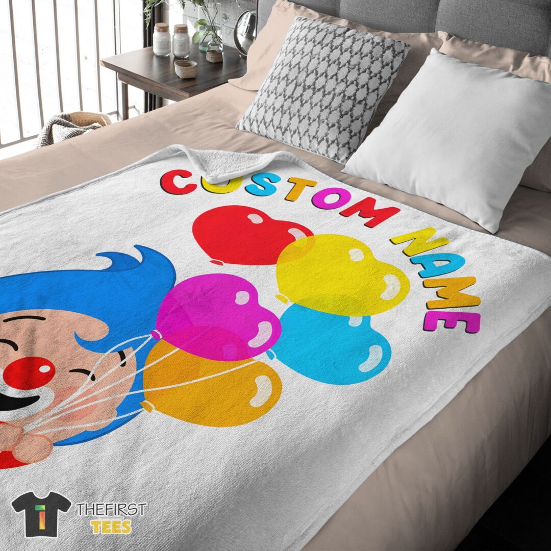 original-colorful-plim-plim-cheerful-clown-balloons-blanket-fleece-customized-blanket-mk-03 Original Colorful Plim Plim Cheerful Clown Balloons Blanket Fleece Customized Blanket - Image 4