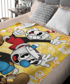 Original Cuphead And Mugman Crazy Cup Blanket Fleece Customized Blanket - Image 4