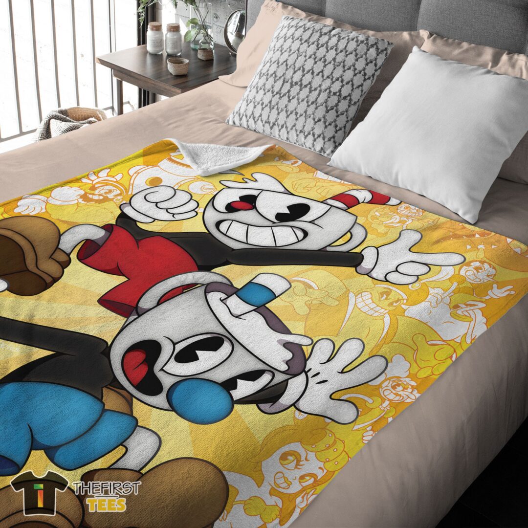 original-cuphead-and-mugman-crazy-cup-blanket-fleece-customized-blanket-mk-03 Original Cuphead And Mugman Crazy Cup Blanket Fleece Customized Blanket - Image 4