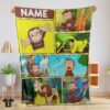 Original Curious George Ted Shackleford Blanket Fleece Customized Blanket