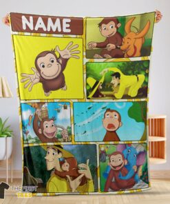 Original Curious George Ted Shackleford Blanket Fleece Customized Blanket