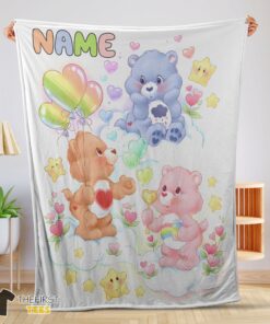 Original Cute Care Bears Friends Blanket Fleece Customized Blanket