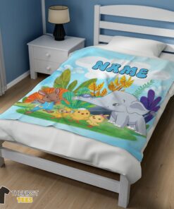Original Cute Elephant Safari Animal For Boys Customized Blanket - Image 3