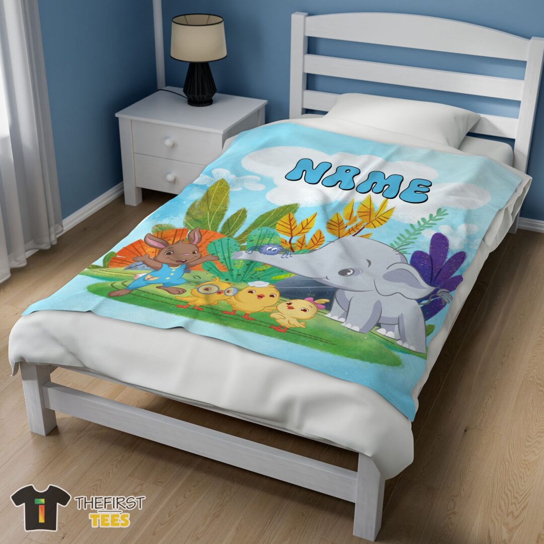 original-cute-elephant-safari-animal-for-boys-customized-blanket-mk-02 Original Cute Elephant Safari Animal For Boys Customized Blanket - Image 3