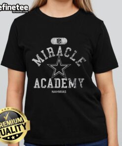 Alt Text: Original Dallas Cowboys NFL Miracle Academy Nahmias Ladies Tee featuring team logo and stylish design for fans.