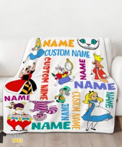 Original Disney Alice In Wonderland All Character Blanket Fleece Customized Blanket - Image 3