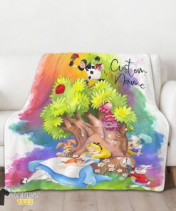 Original Disney Alice In Wonderland Dreaming Blanket Fleece Customized Blanket - Image 3