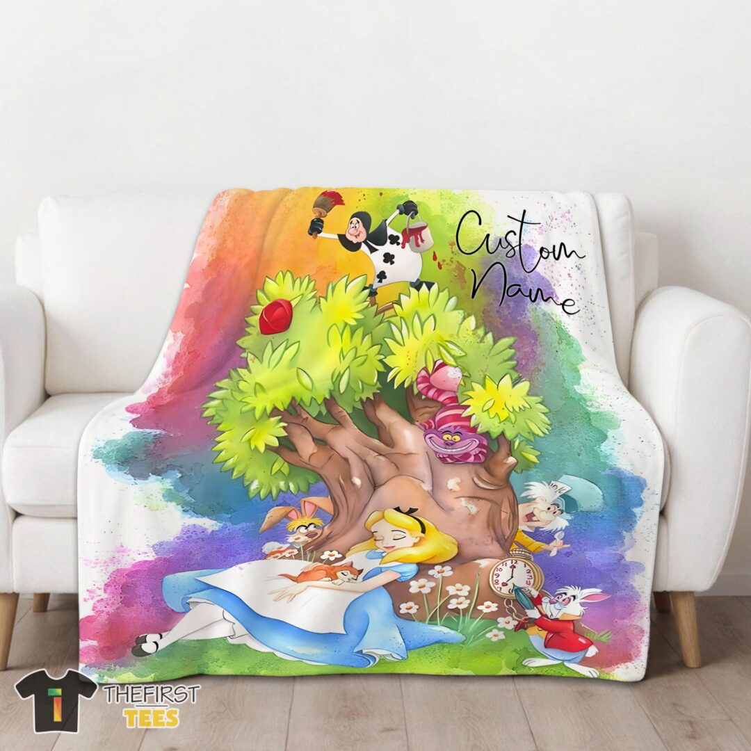 original-disney-alice-in-wonderland-dreaming-blanket-fleece-customized-blanket-mk-01 Original Disney Alice In Wonderland Dreaming Blanket Fleece Customized Blanket - Image 3