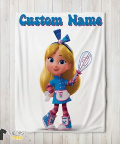 Original Disney Alice's Wonderland Bakery Blanket Fleece Customized Blanket