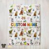 Original Disney Animal Characters Collage Blanket Fleece Customized Blanket