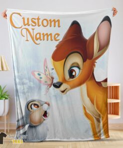 Original Disney Bambi And Thumper Blanket Fleece Customized Blanket