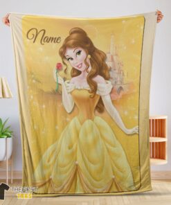 Original Disney Belle Princess Blanket Fleece Customized Blanket