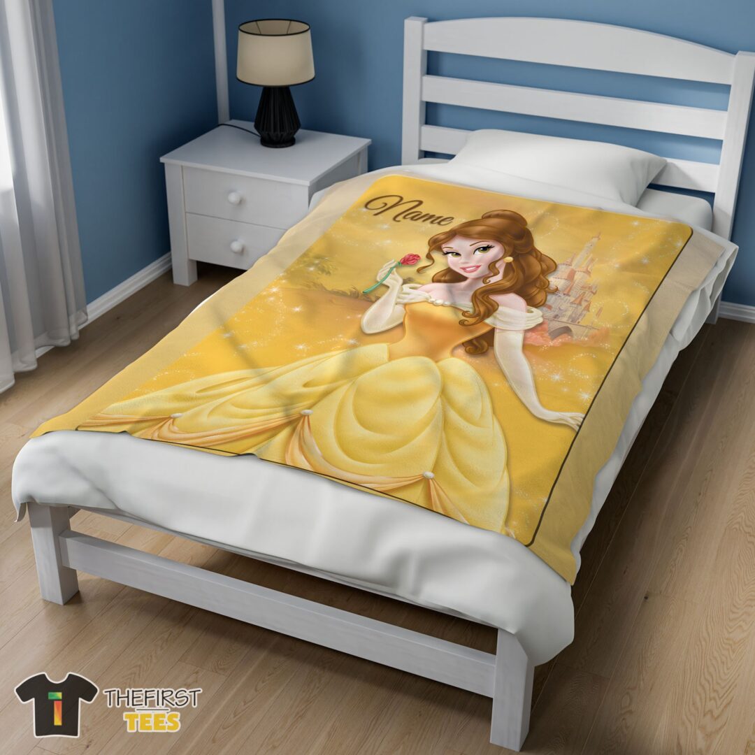 original-disney-belle-princess-blanket-fleece-customized-blanket-mk-02 Original Disney Belle Princess Blanket Fleece Customized Blanket - Image 3