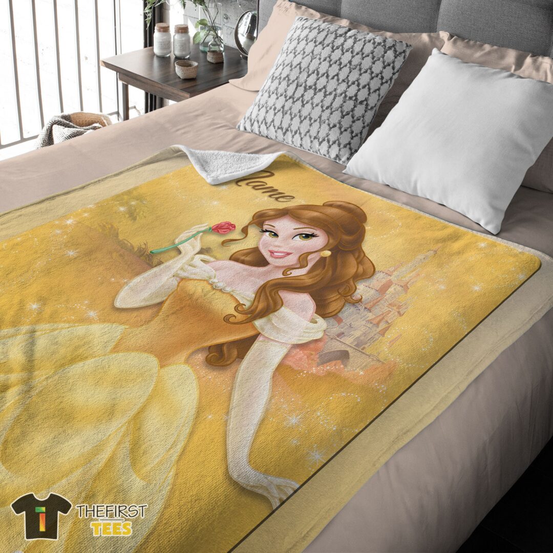original-disney-belle-princess-blanket-fleece-customized-blanket-mk-03 Original Disney Belle Princess Blanket Fleece Customized Blanket - Image 4