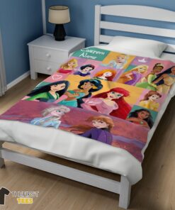 Original Disney Cartoon All Princess Characters Blanket Fleece Customized Blanket - Image 3