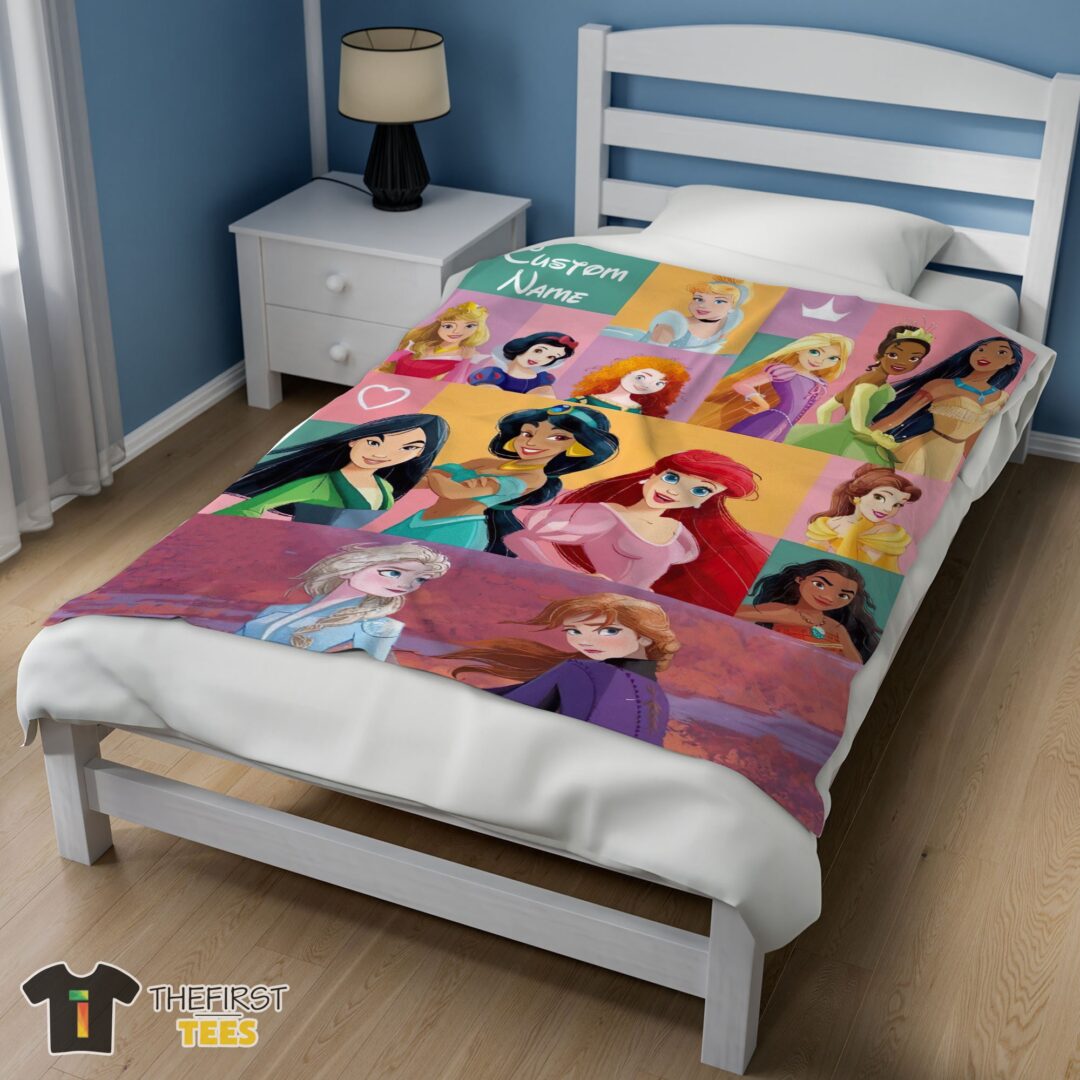 original-disney-cartoon-all-princess-characters-blanket-fleece-customized-blanket-mk-02 Original Disney Cartoon All Princess Characters Blanket Fleece Customized Blanket - Image 3