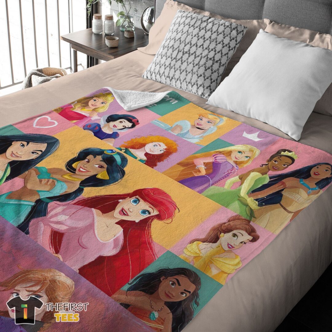 original-disney-cartoon-all-princess-characters-blanket-fleece-customized-blanket-mk-03 Original Disney Cartoon All Princess Characters Blanket Fleece Customized Blanket - Image 4