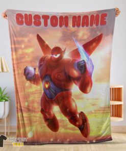 Original Disney Cartoon Big Hero 6 Red Baymax Blanket
