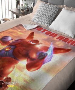 Original Disney Cartoon Big Hero 6 Red Baymax Blanket - Image 4