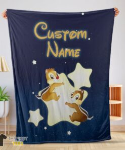 Original Disney Cartoon Chip And Dale Cute Blanket Fleece Customized Blanket