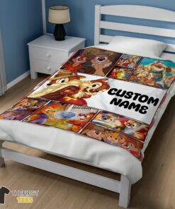 Original Disney Cartoon Chip And Dale Family Cute Blanket Fleece Customized Blanket - Image 3